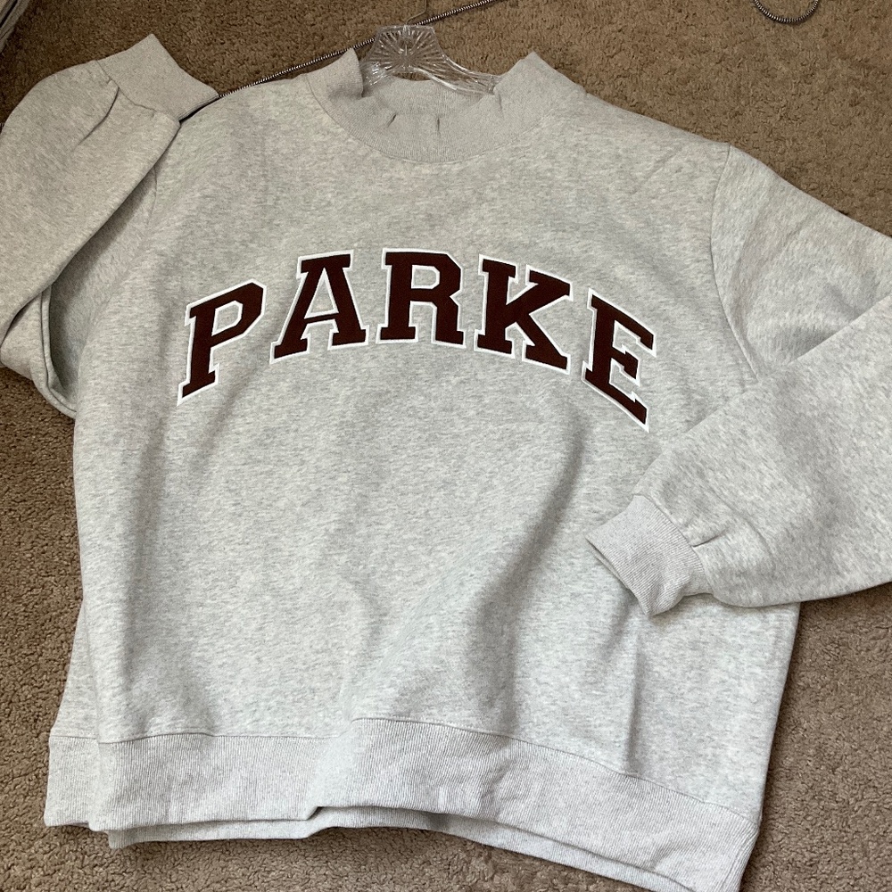 Parke Embroidered Crewneck Sweater - Light Gray